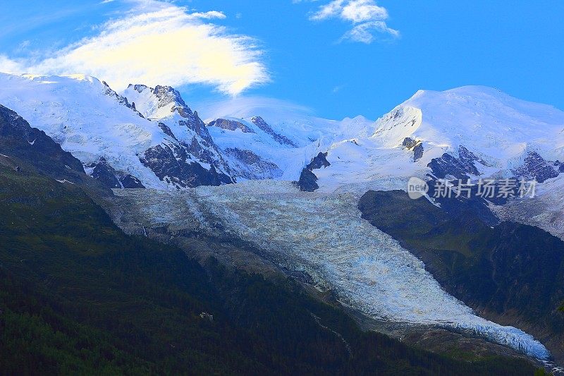 勃朗峰，Aiguille Du midi, Bossons冰川高山景观- Chamonix